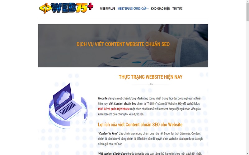 Dịch vụ viết bài chuẩn SEO giá rẻ Web75plus.net tốt nhất