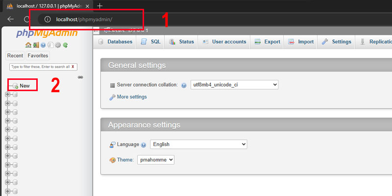 bước 2.2 - tạo csdl sql