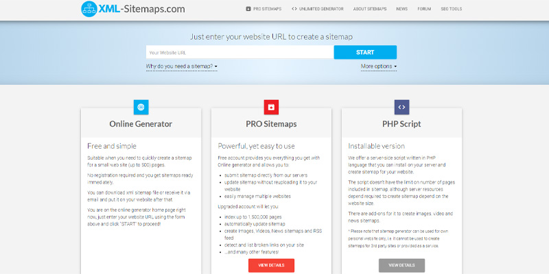 công cụ Online XML-Sitemaps.com